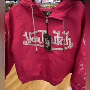 Women’s Von Dutch Crystal Heart/Rhinestone Windbreaker Jacket
Hot Pink
Brand New